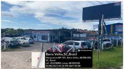 Comercial em leilão em Barra Velha - SC — Lote urbano com área de 354,52m², com benfeitoria comercial com área de aproximadamente 50m², na Rua Lucinda Caetano Pinheiro, 24, Jardim Elaine II, Barra Velha/SC