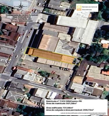 Foto 18 de 22: Comercial em leilão em Castro - PR, bairro Centro — VENDA CONJUNTA DE DUAS MATRÍCULAS Em CASTRO/PR