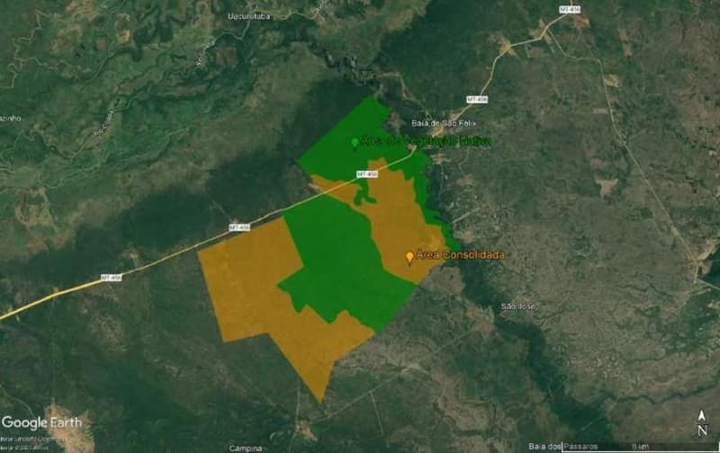 Foto 1 de 11: Area Rural em leilão em Barão De Melgaço - MT — Fazenda Baia São Benedito, área de 10.000 hectares, sem benfeitorias, Barão de Melgaço/MT