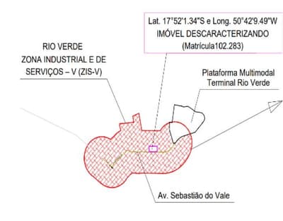Foto 4 de 10: Terreno em leilão em Rio Verde - GO — Terreno Industrial - 117.000 m², em Rio Verde/GO - Desocupado