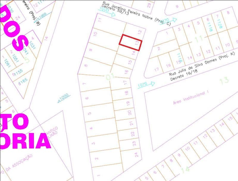 Foto 3 de 3: Terreno em leilão em Umuarama - PR — Lote de terras n° 13 - Parque Residencial Belo Horizonte - Umuarama/PR - 200,00m² - Matrícula 29.781.