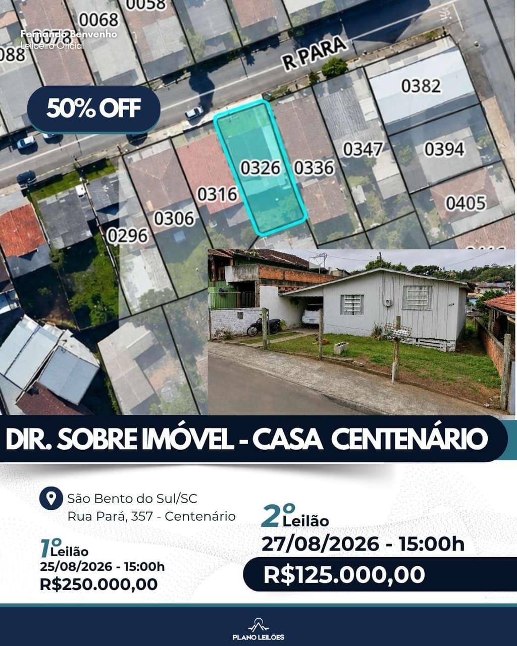 Terreno em leilão em São Bento Do Sul - SC, bairro Centenário — Casa Bairro Centenário - SBS