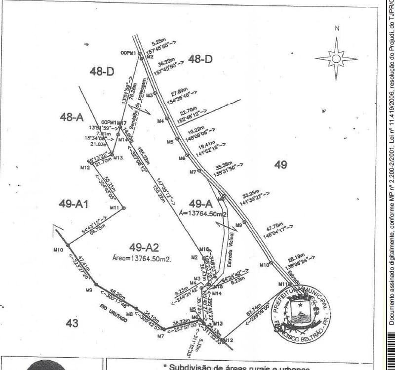 Area Rural em leilão em Francisco Beltrão - PR — Terreno rural com área de 42.543,00m², situado no Município e Comarca de Francisco Beltrão/PR.