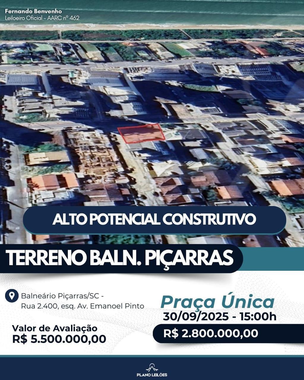 Foto 4 de 5: Terreno em leilão em Balneário Piçarras - SC — Terreno Garlini - Baln. Piçarras