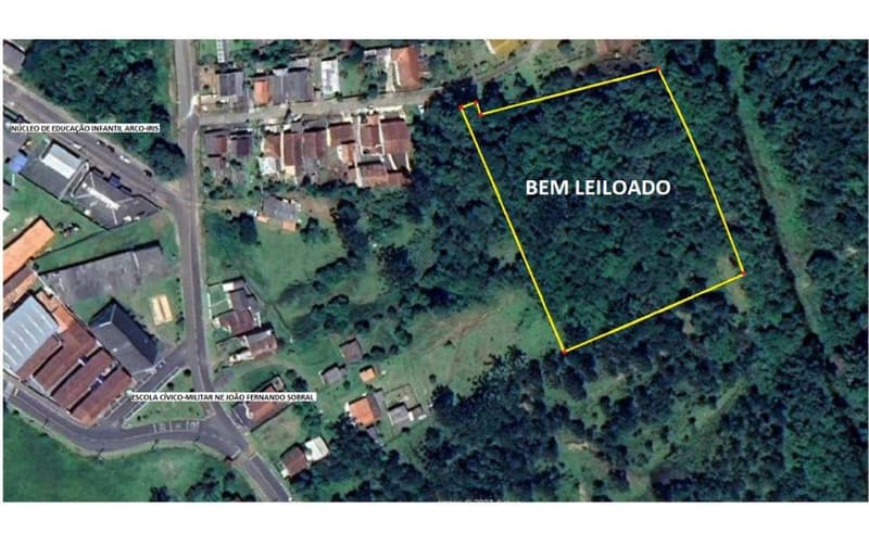 Foto 1 de 8: Terreno em leilão em Porto União - SC — Terreno com aproximadamente 8.259,10m².