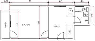 Foto 2 de 12: Apartamento em leilão em Santos - SP — Apto com 35,00m2, Gonzaga, Santos-SP