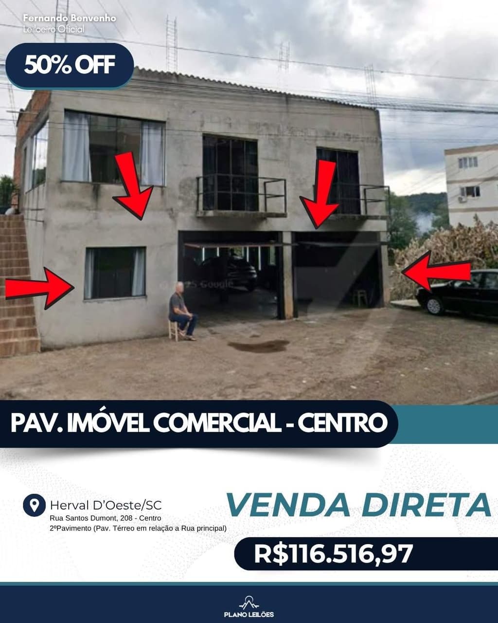 Comercial em leilão em Herval D'oeste - SC, bairro Centro — Imóvel Herval D'Oeste