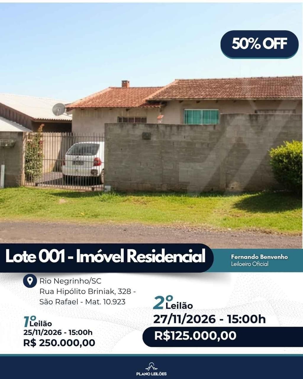 Foto 1 de 2: Casa em leilão em Rio Negrinho - SC — Casa RN
