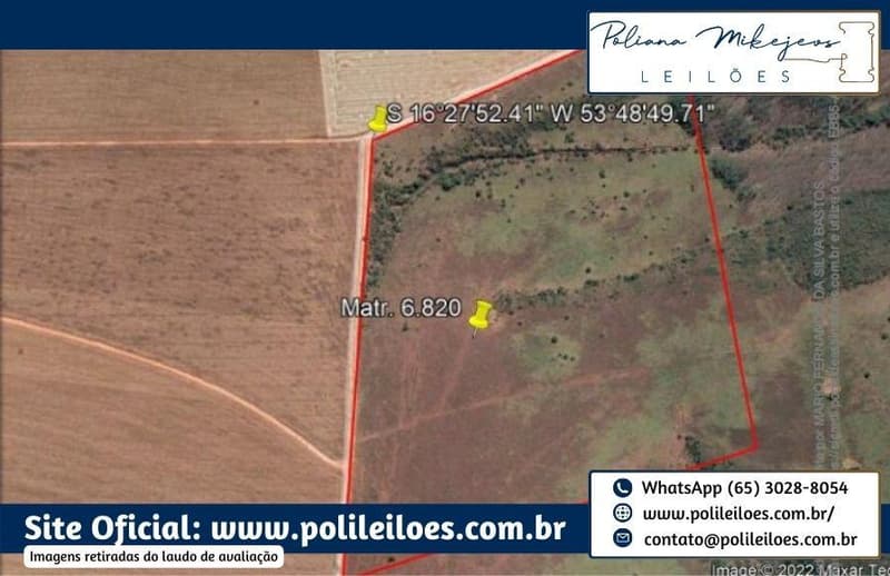 Area Rural em leilão em Guiratinga - MT — Área Rural, fração do lote Baixadão da Taboca, AT 58,8571ha, em Guiratinga/MT