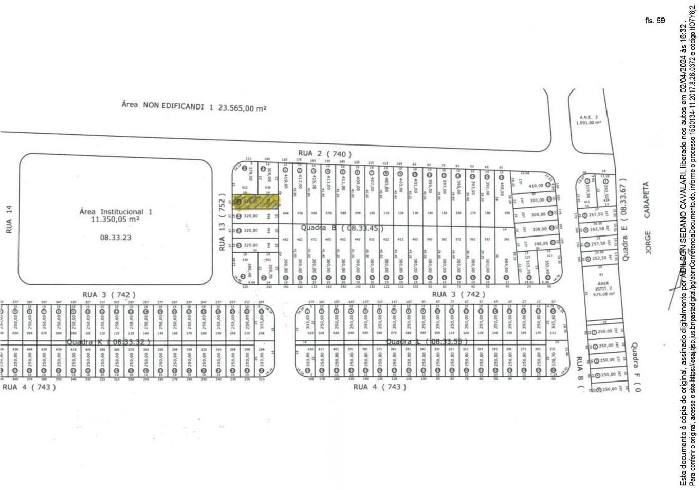 Terreno em leilão em Monte Mor - SP — LOTE Nº 45, DA QUADRA B - JD. COLINA II - MONTE MOR/SP