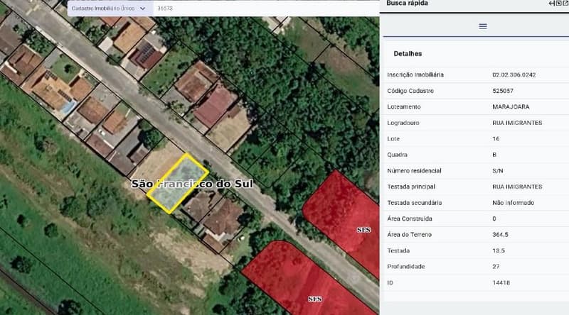 Foto 2 de 2: Terreno em leilão em São Francisco Do Sul - SC, bairro Ubatuba — Terreno Loteamento Marajoara, A.T. 364,50, São Francisco do Sul/SC