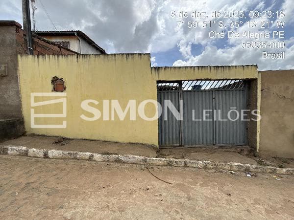 Casa em leilão em Chã De Alegria - PE — CHA DE ALEGRIA/PE, LT RES NOVA CHA DE ALEGRIA, RUA PROJETADA F, N. SN, CASA, 50,36M² DE ÁREA PRIVATIVA, 126M² DE ÁREA DO TERRENO, 2 QTS, WC, SL, COZINHA, TERRAÇO, IPTU: 01080510203001, MATRÍCULA: 274,