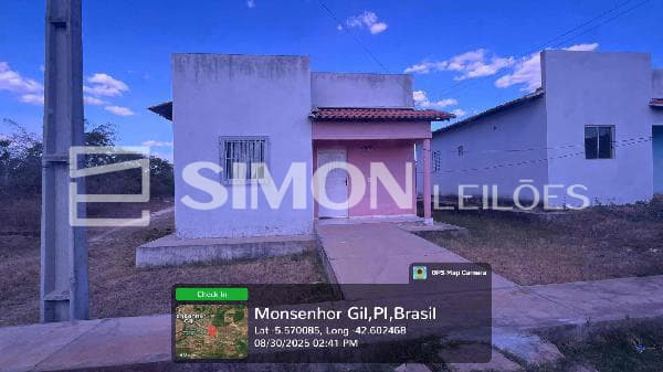 Casa em leilão em Monsenhor Gil - PI — MONSENHOR GIL/PI, RUA ITAIR, N. 13, QD B, CASA, 60M² DE ÁREA PRIVATIVA, 203,63M² DE ÁREA DO TERRENO, 2 QTS, A.SERV, WC, SL, COZINHA, TERRAÇO, IPTU: 1735, MATRÍCULA: 3473, OFÍCIO: 1, AVALIAÇÃO: R$ 97.0