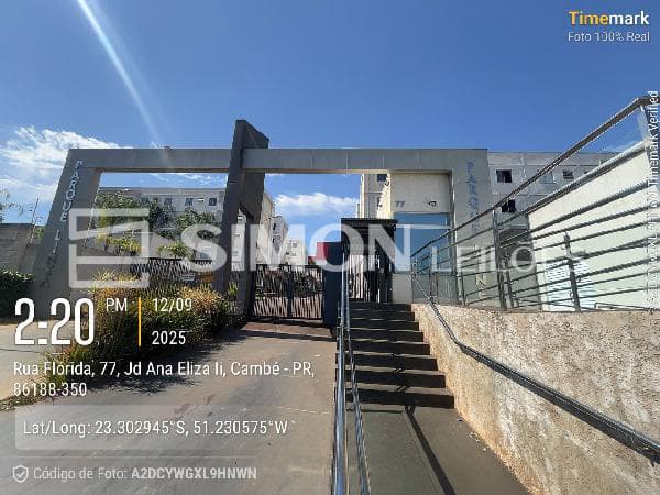 Apartamento em leilão em Cambé - PR, bairro Jardim Ana Eliza — CAMBE/PR, PARQUE LINEA, RUA FLORIDA, N. 77, Apto. 102, BL 07, JARDIM ANA ELIZA, APARTAMENTO, 38,4M² DE ÁREA PRIVATIVA, 2 QTS, WC, SL, COZINHA, IPTU: 03.035.494.0177.098, MATRÍCULA: 49466, OFÍCIO: 1, A