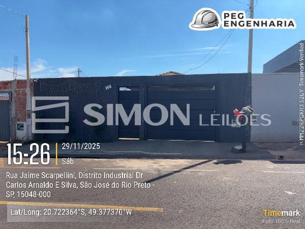 Casa em leilão em São José Do Rio Preto - SP — SAO JOSE DO RIO PRETO/SP, RUA JAIME SCARPELLINI, N. 665, LT 15, QD 28 RUA PROJETADA 19, EGYDIO ZANI, CASA, 45,47M² DE ÁREA PRIVATIVA, 200M² DE ÁREA DO TERRENO, 2 QTS, A.SERV, WC, SL, COZINHA, IPTU: 11