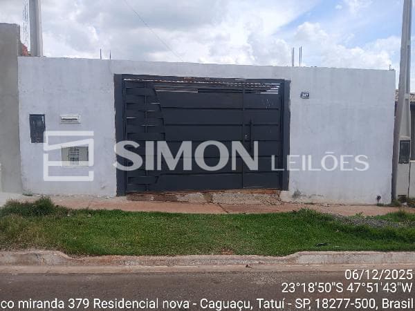 Casa em leilão em Tatuí - SP — TATUI/SP, RUA ALINE REARELI FRANCO MIRANDA, N. 387, LT 08, QD E, CASA, 44,44M² DE ÁREA PRIVATIVA, 176M² DE ÁREA DO TERRENO, 2 QTS, A.SERV, WC, SL, COZINHA, IPTU: 16120063, MATRÍCULA: 109483, OFÍCIO: 1