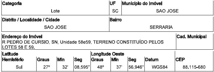 Terreno em leilão em São José - SC, bairro Serraria — Terreno 633,6m², SERRARIA, SAO JOSE SC