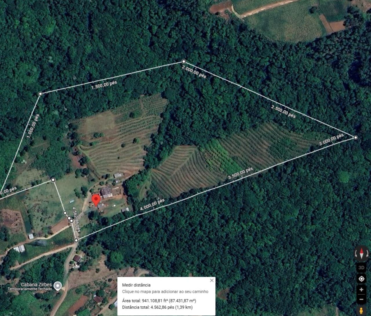 Foto 3 de 4: Imóvel em leilão em Feliz - RS — ÁREA DE 89.400,00M² (APROXIMADAMENTE 9 HECATRES) DENTRO DE UMA ÁREA MAIOR DE 226.400,00M² COM BENFEITORIAS NO VALE HERMES EM FELZ/RS