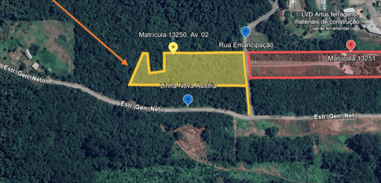 Terreno em leilão em São Vendelino - RS, bairro Centro — FRAÇÃO DE TERRAS URBANAS, SEM BENFEITORIAS, COM ÁREA SUPERFICIAL DE 14.727.68m²