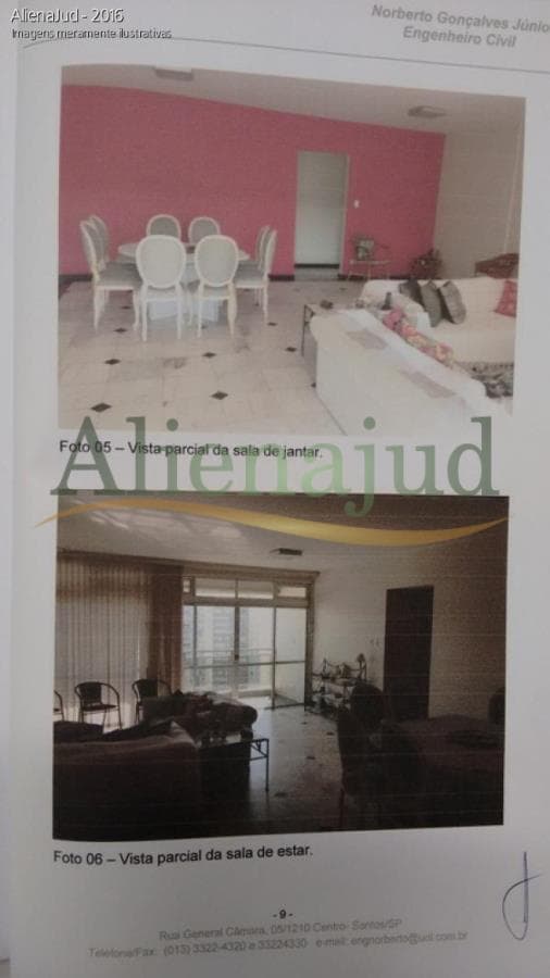 Foto 4 de 9: Apartamento em leilão em Guarujá - SP — 1ª VC Guarujá - Edif. Tramandaí-A DIREITOS - Apto- 201m² Guarujá/SP