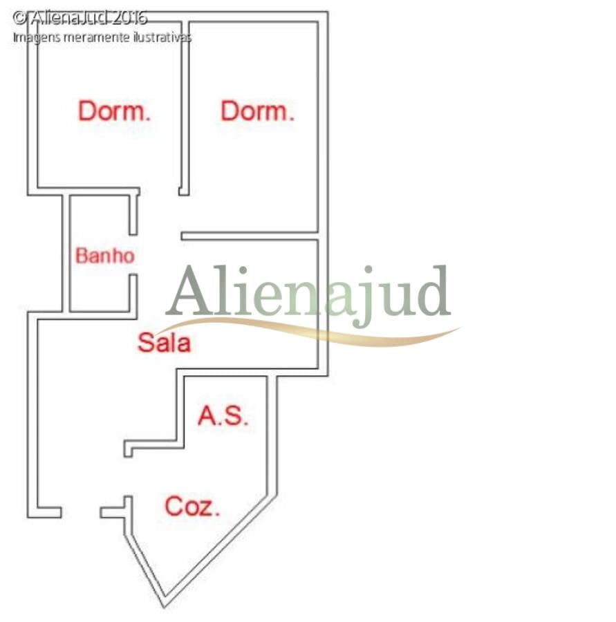 Foto 5 de 7: Apartamento em leilão em Santos - SP — Edifício São Vicente - Apto 31 APTO 2 Dorm. Saboó - Santos/SP