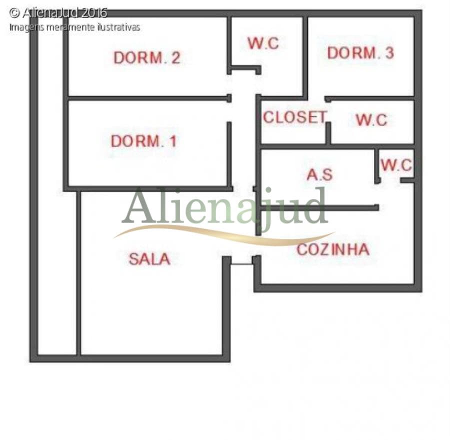 Foto 2 de 6: Apartamento em leilão em Santos - SP — Apto 31 do Edifício Excelsior Direitos sobre o Apartamento com 3 Dormitórios - Área Útil de 134m² - Santos/SP