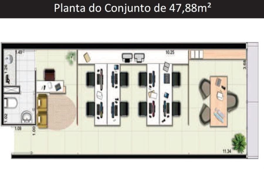 Foto 4 de 8: Comercial em leilão em São Paulo - SP, bairro Tatuapé — São Paulo/SP - Vila Gomes Cardim - Sala com 47m² Leilão Banco Inter