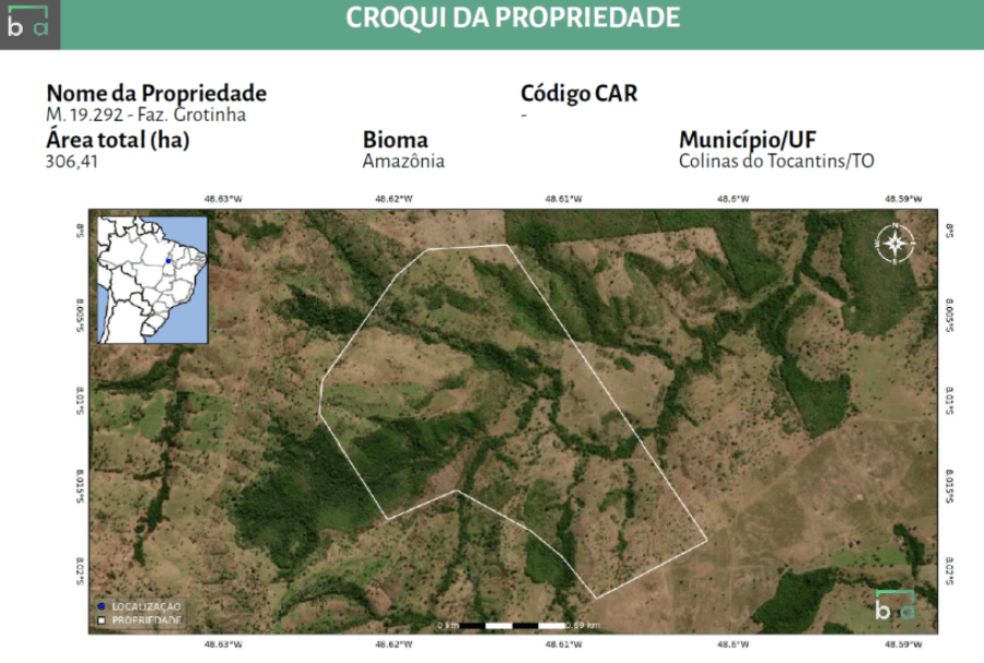 Foto 3 de 15: Area Rural em leilão em Colinas Do Tocantins - TO — Colinas do Tocantins/TO - Vale das Cunhãs - Fazenda com 306ha Leilão Banco Inter
