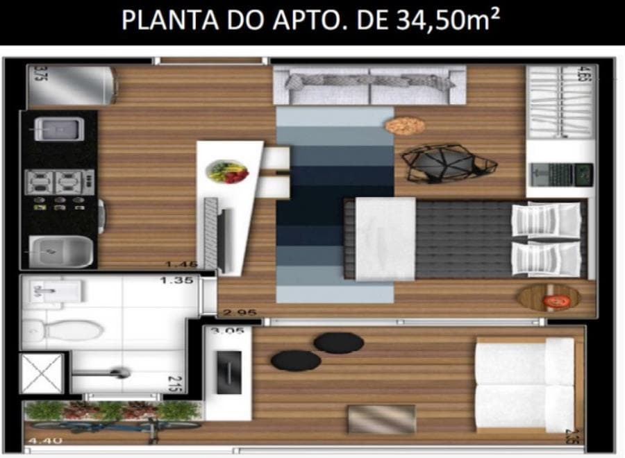 Foto 4 de 9: Apartamento em leilão em São Paulo - SP, bairro Campo Belo — São Paulo/SP - Campo Belo - Apartamento com 34m² Leilão Banco Inter