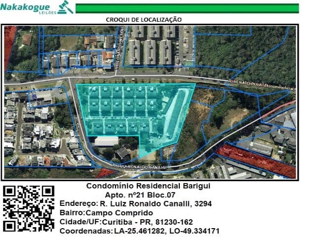 Foto 1 de 10: Apartamento em leilão em Curitiba - PR, bairro Pequeno Cotolengo — APARTAMENTO NO 21 DO TIPO CT-AP-3-54, SITO NO 29 PAVIMENTO DO BLOCO 07 DO CONJUNTO RESIDENCIAL BARIGUI