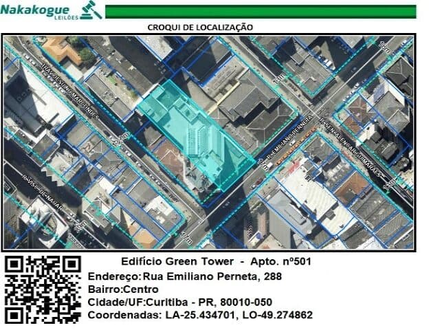 Foto 1 de 8: Apartamento em leilão em Curitiba - PR — IMOVEL - APARTAMENTO SOB NO 501, DO TIPO I, DO 5O ANDAR OU 12O PAVIMENTO DO EDIFICIO GREEN TOWER