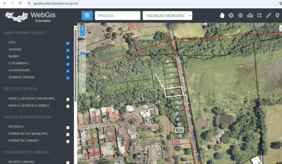 Foto 2 de 3: Terreno em leilão em Dourados - MS, bairro Vila Santo André — Terreno de 551,78m² em Dourados 4ª VARA CÍVEL DE DOURADOS/MS