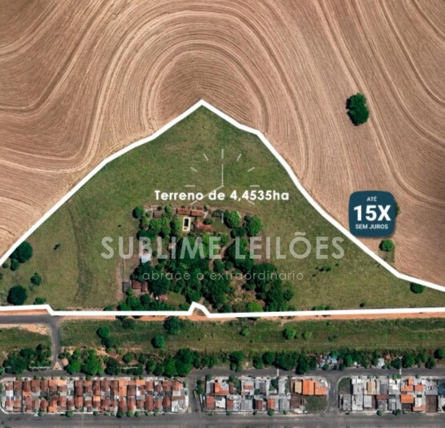 Foto 1 de 32: Area Rural em leilão em Vera Cruz - SP — Terreno de 4,4535ha | Constr. de 925m² 50% de uma área em Vera Cruz