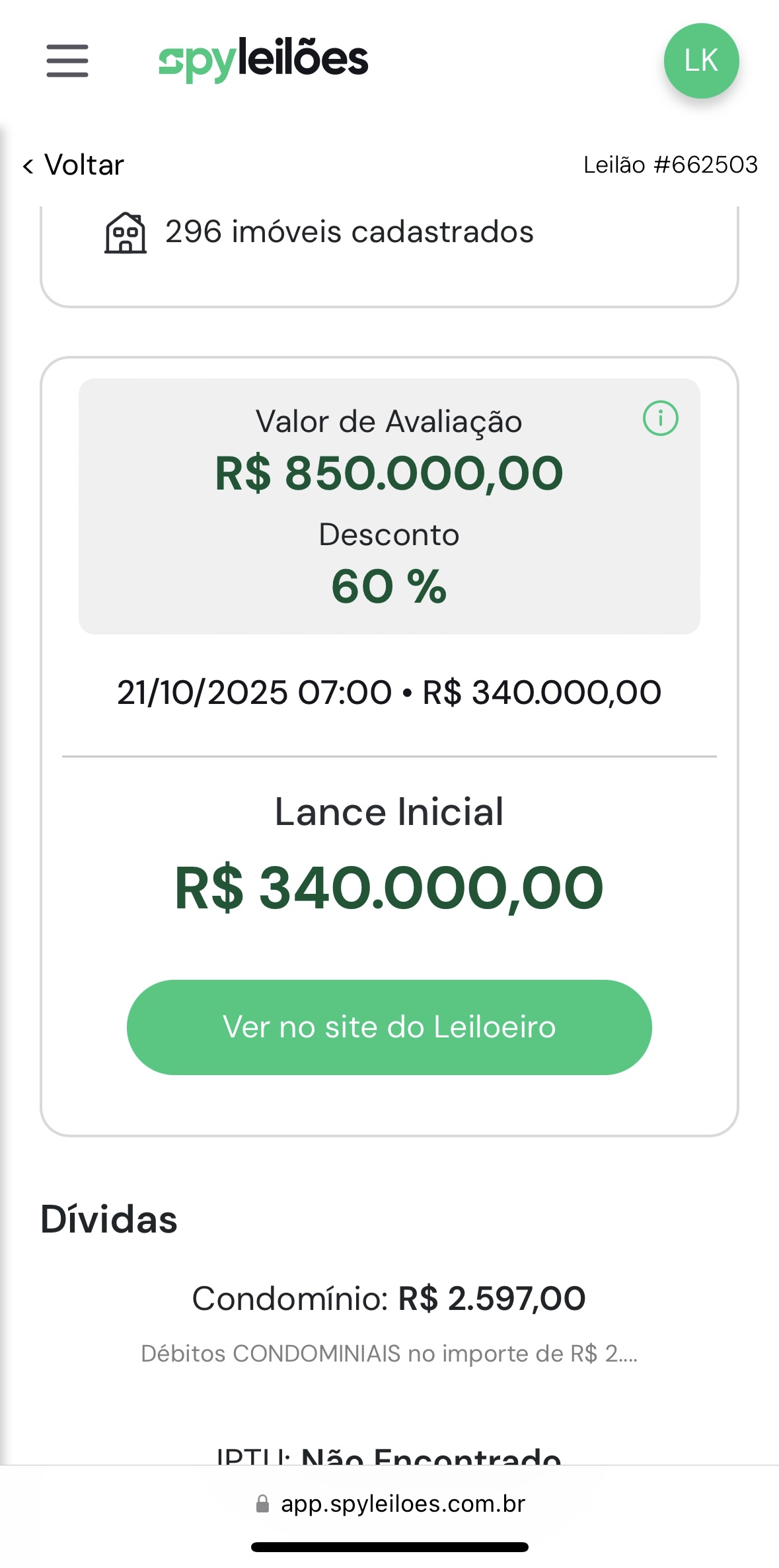 leilao apartamento